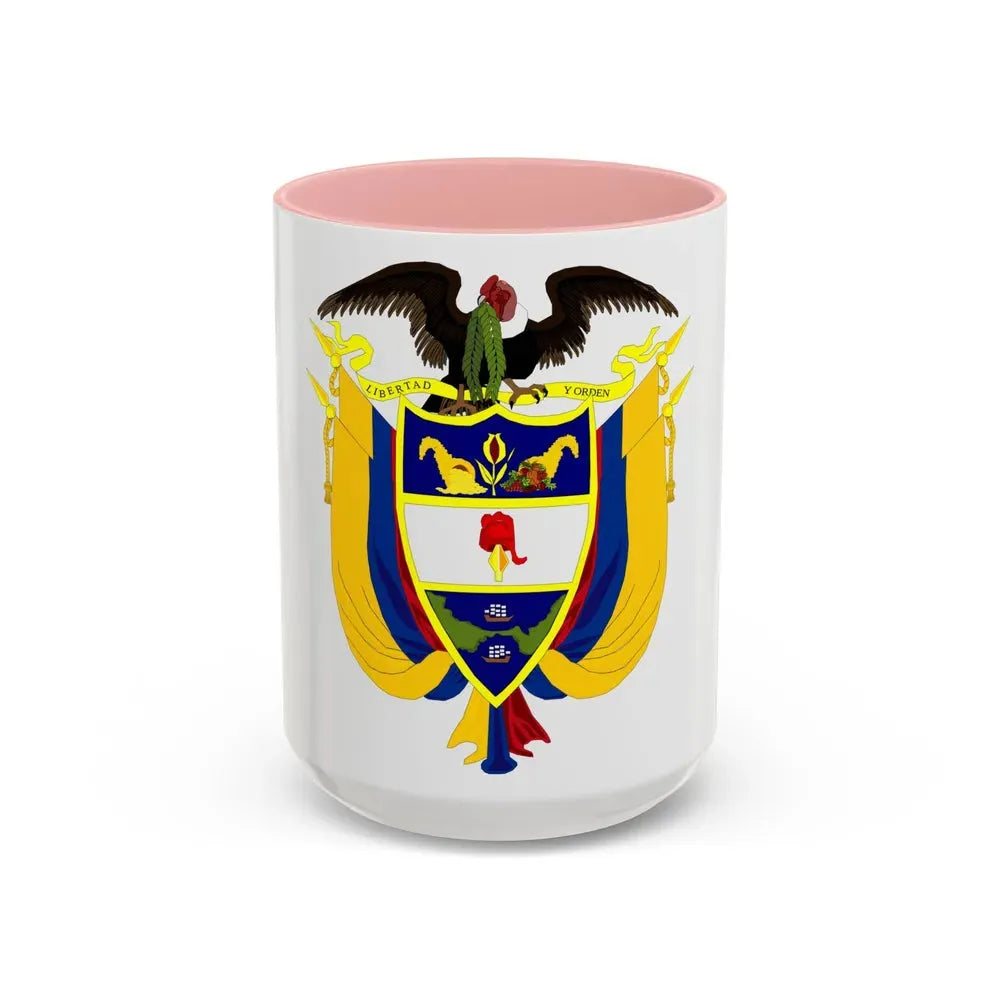 Coat of arms of Colombia 4 - Accent Coffee Mug 15oz Pink - Go Mug Yourself