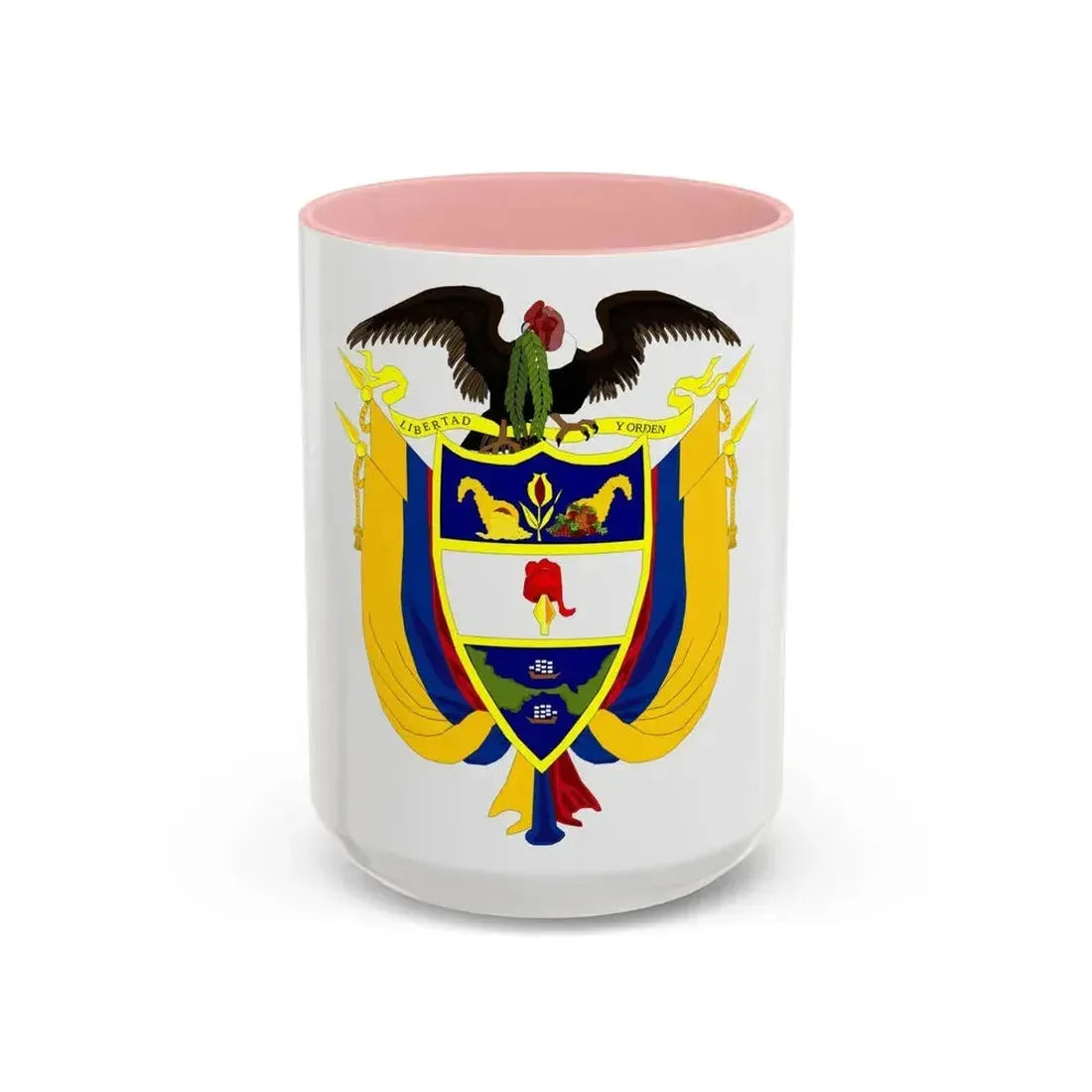 Coat of arms of Colombia 4 - Accent Coffee Mug 15oz Pink - Go Mug Yourself