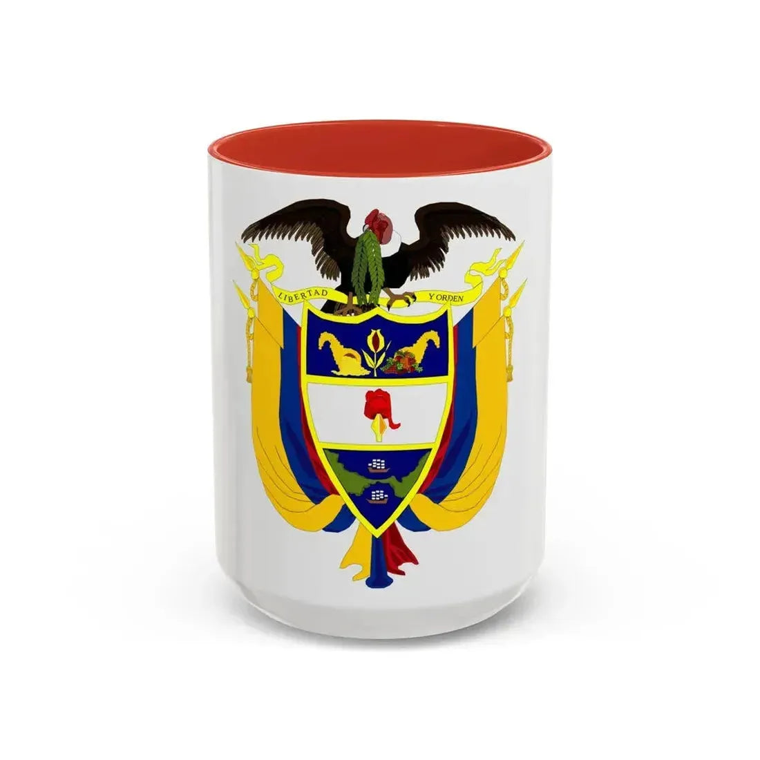 Coat of arms of Colombia 4 - Accent Coffee Mug 15oz Red - Go Mug Yourself
