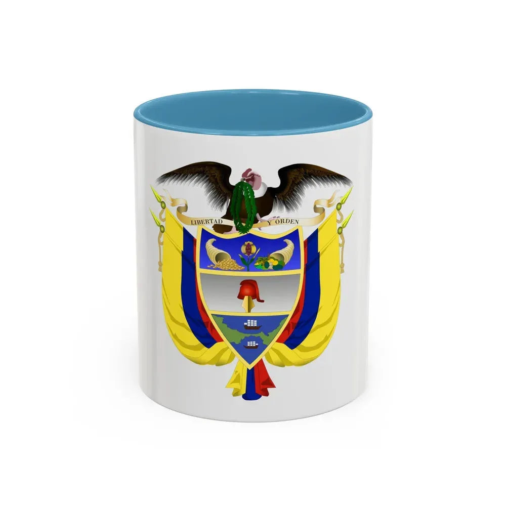 Coat of arms of Colombia 5 - Accent Coffee Mug 11oz Light Blue - Go Mug Yourself
