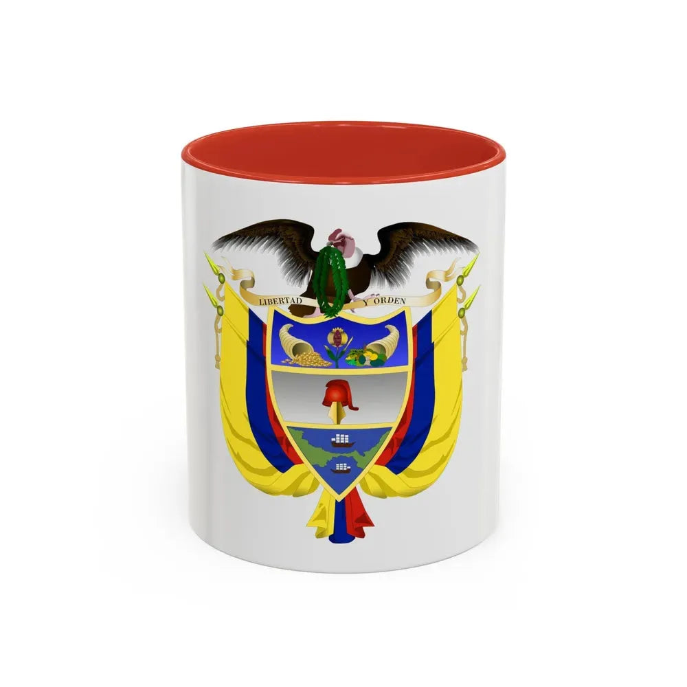 Coat of arms of Colombia 5 - Accent Coffee Mug 11oz Red - Go Mug Yourself