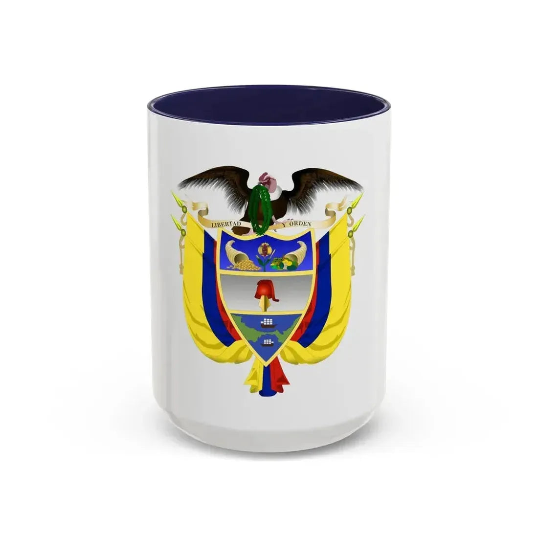 Coat of arms of Colombia 5 - Accent Coffee Mug 15oz Navy - Go Mug Yourself