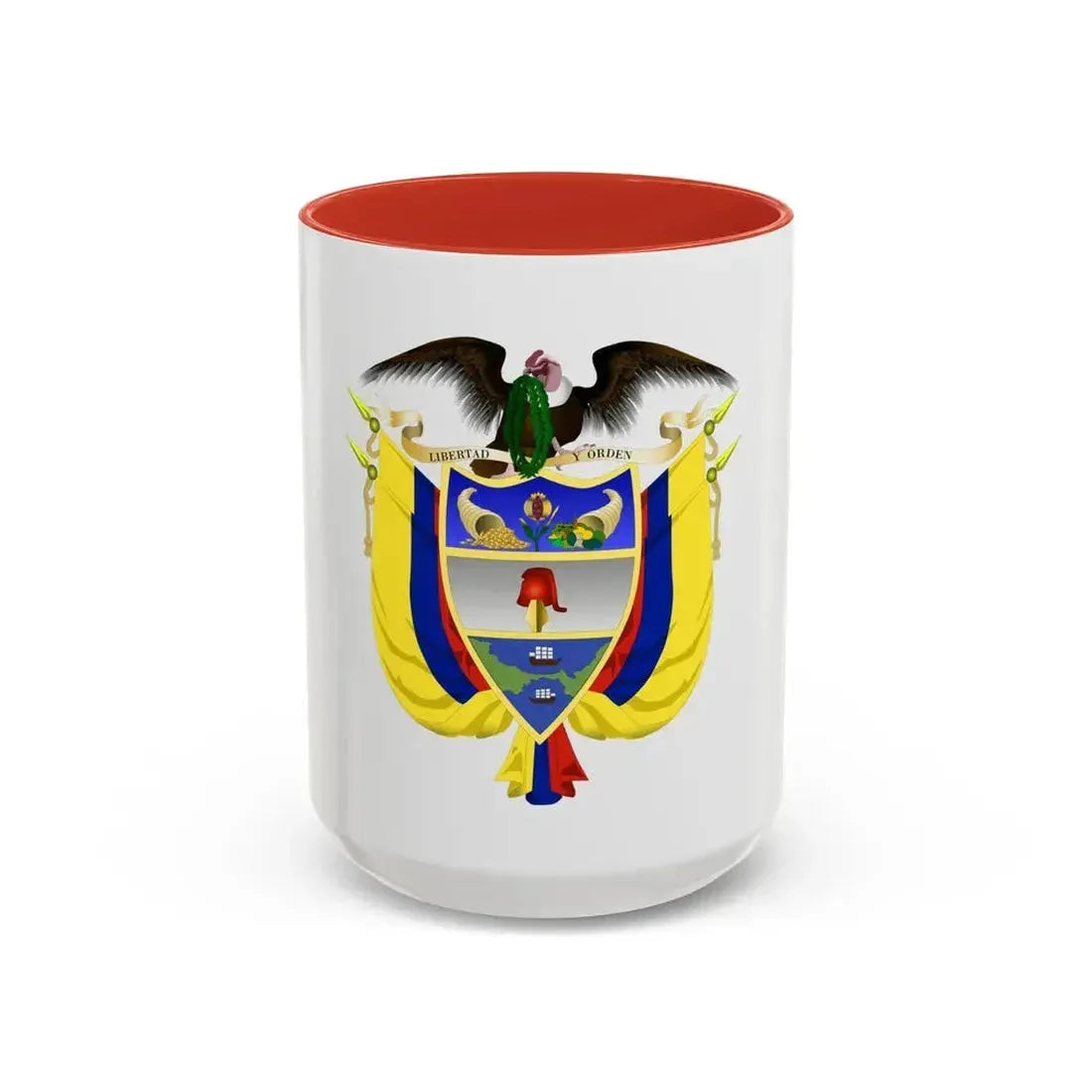 Coat of arms of Colombia 5 - Accent Coffee Mug 15oz Red - Go Mug Yourself