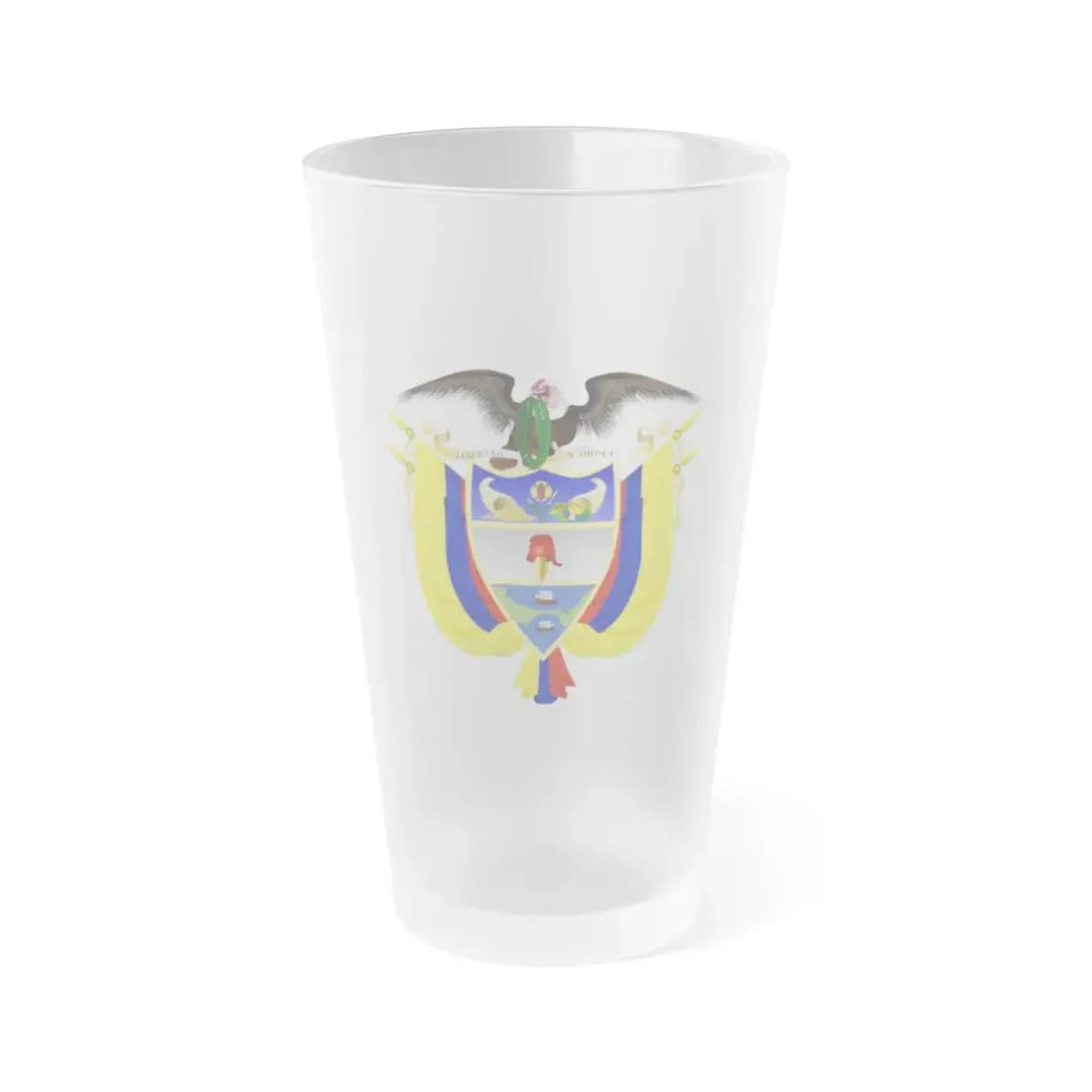 Coat of arms of Colombia 5 - Frosted Pint Glass 16oz Default Title - Go Mug Yourself