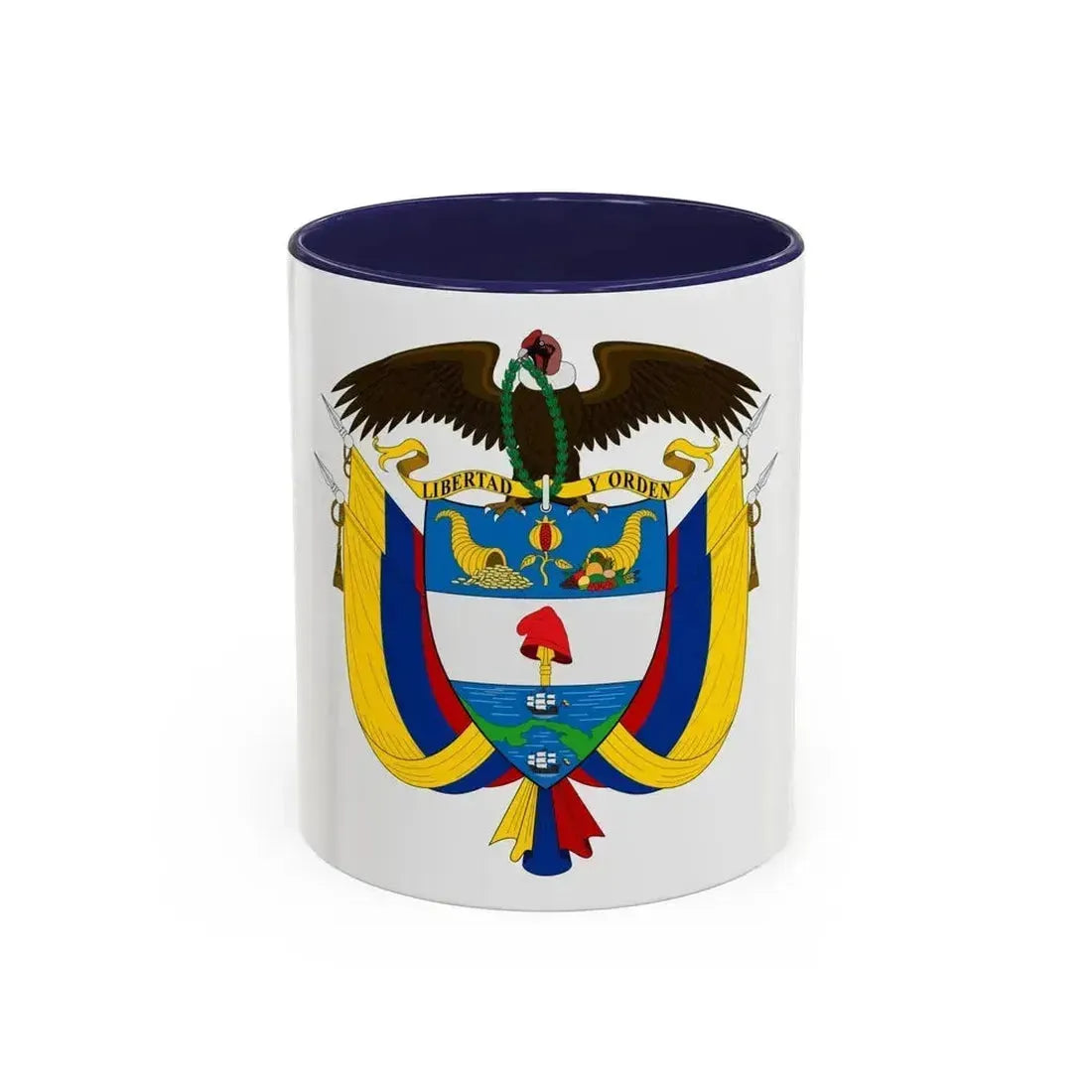 Coat of arms of Colombia - Accent Coffee Mug 11oz Navy - Go Mug Yourself