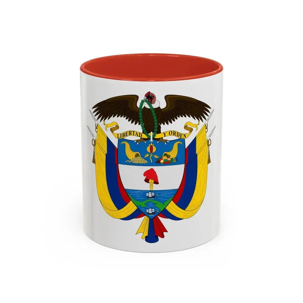 Coat of arms of Colombia - Accent Coffee Mug 11oz Red - Go Mug Yourself