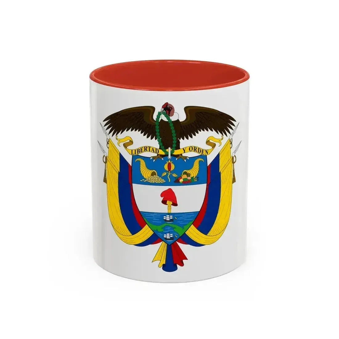 Coat of arms of Colombia - Accent Coffee Mug 11oz Red - Go Mug Yourself