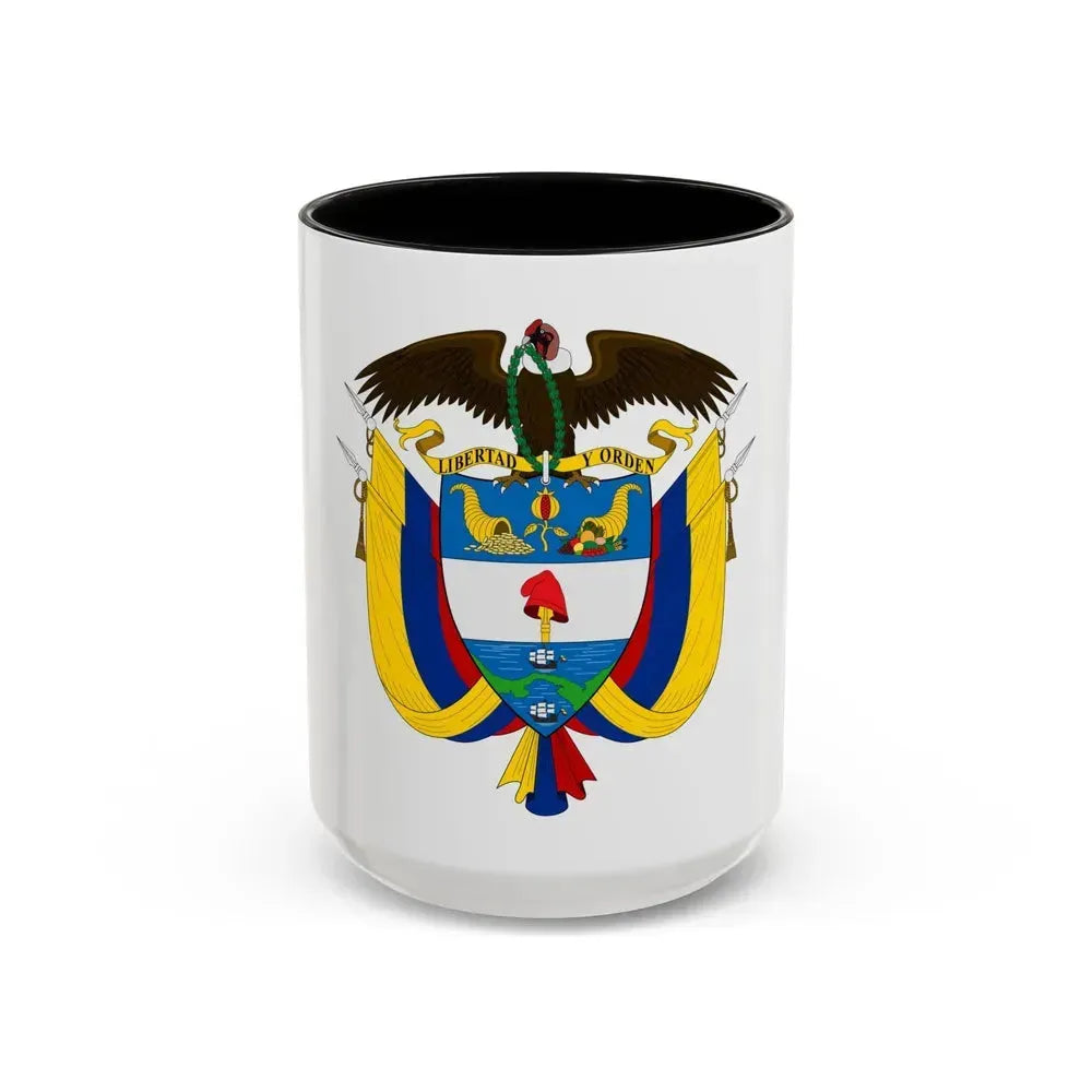 Coat of arms of Colombia - Accent Coffee Mug 15oz Black - Go Mug Yourself
