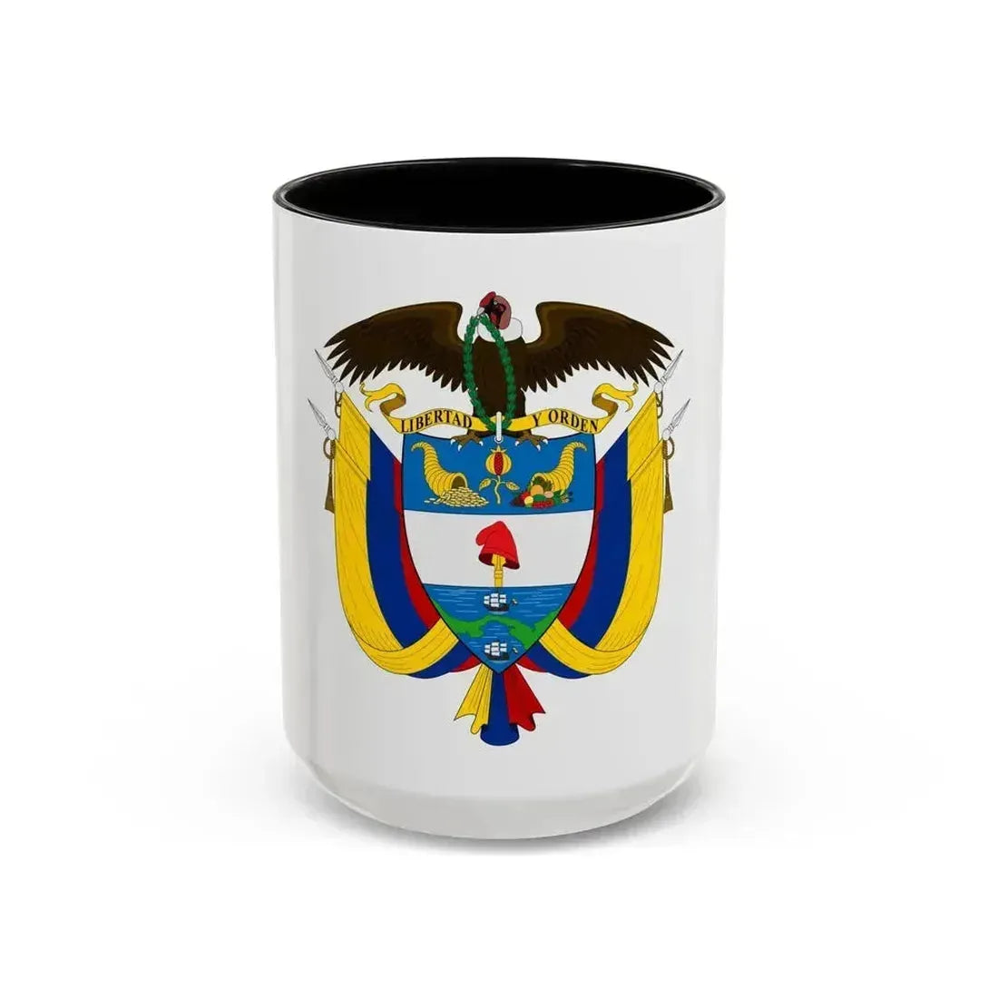 Coat of arms of Colombia - Accent Coffee Mug 15oz Black - Go Mug Yourself