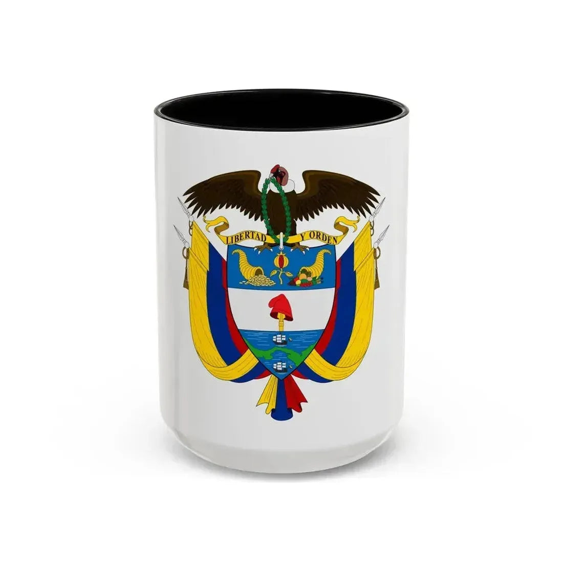 Coat of arms of Colombia - Accent Coffee Mug 15oz Black - Go Mug Yourself