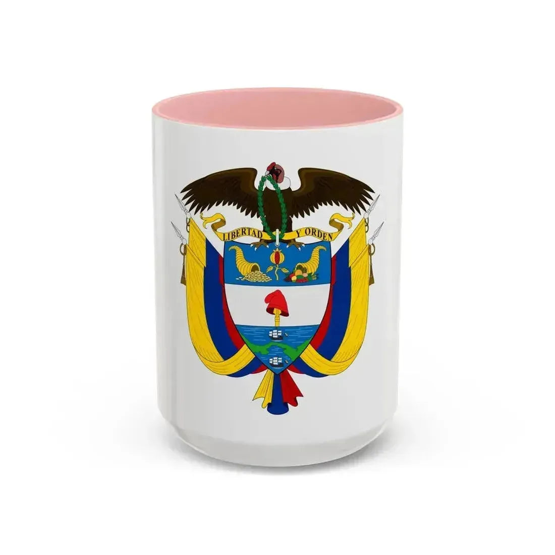 Coat of arms of Colombia - Accent Coffee Mug 15oz Pink - Go Mug Yourself
