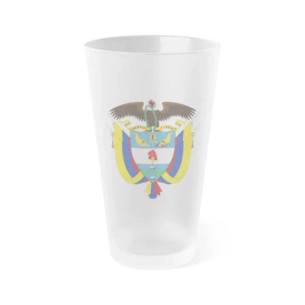 Coat of arms of Colombia - Frosted Pint Glass 16oz Default Title - Go Mug Yourself