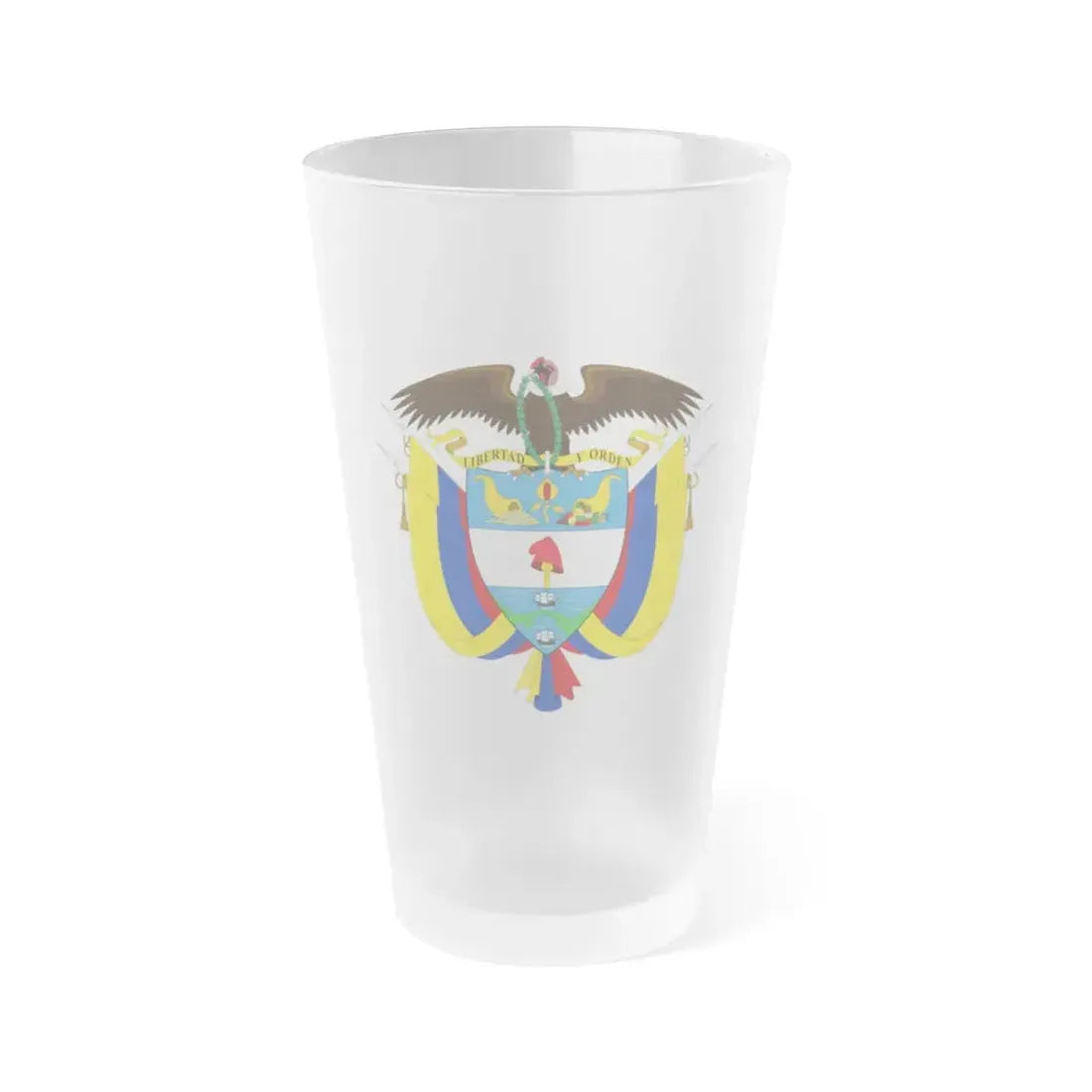 Coat of arms of Colombia - Frosted Pint Glass 16oz Default Title - Go Mug Yourself