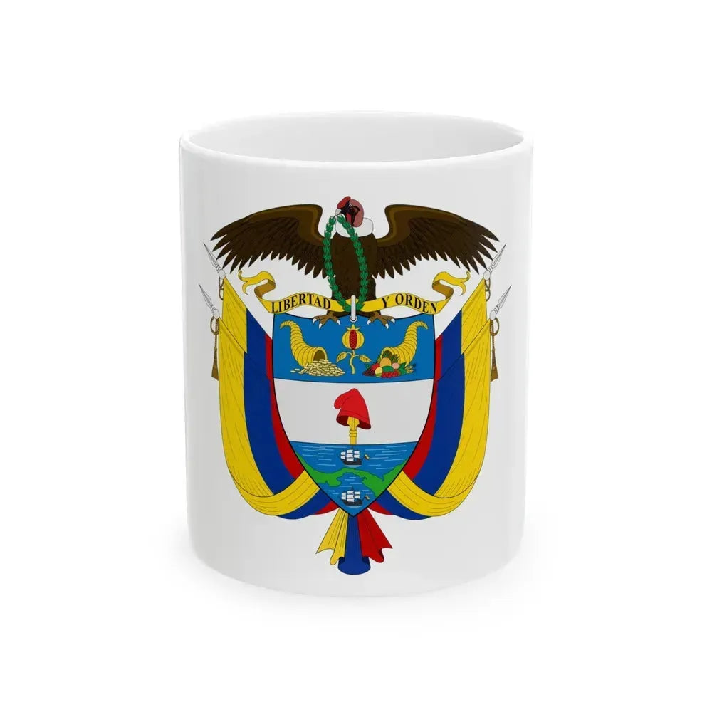 Coat of arms of Colombia - White Coffee Mug 11oz - Go Mug Yourself