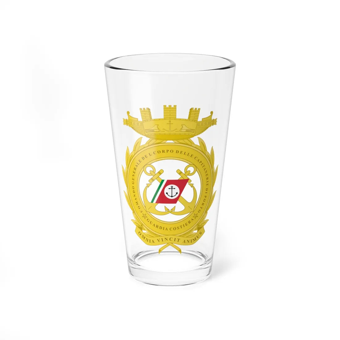 Coat of arms of Comando Generale delle Capitanerie di Porto (Italy) (Coat of Arms) Pint Glass 16oz 16oz - Go Mug Yourself