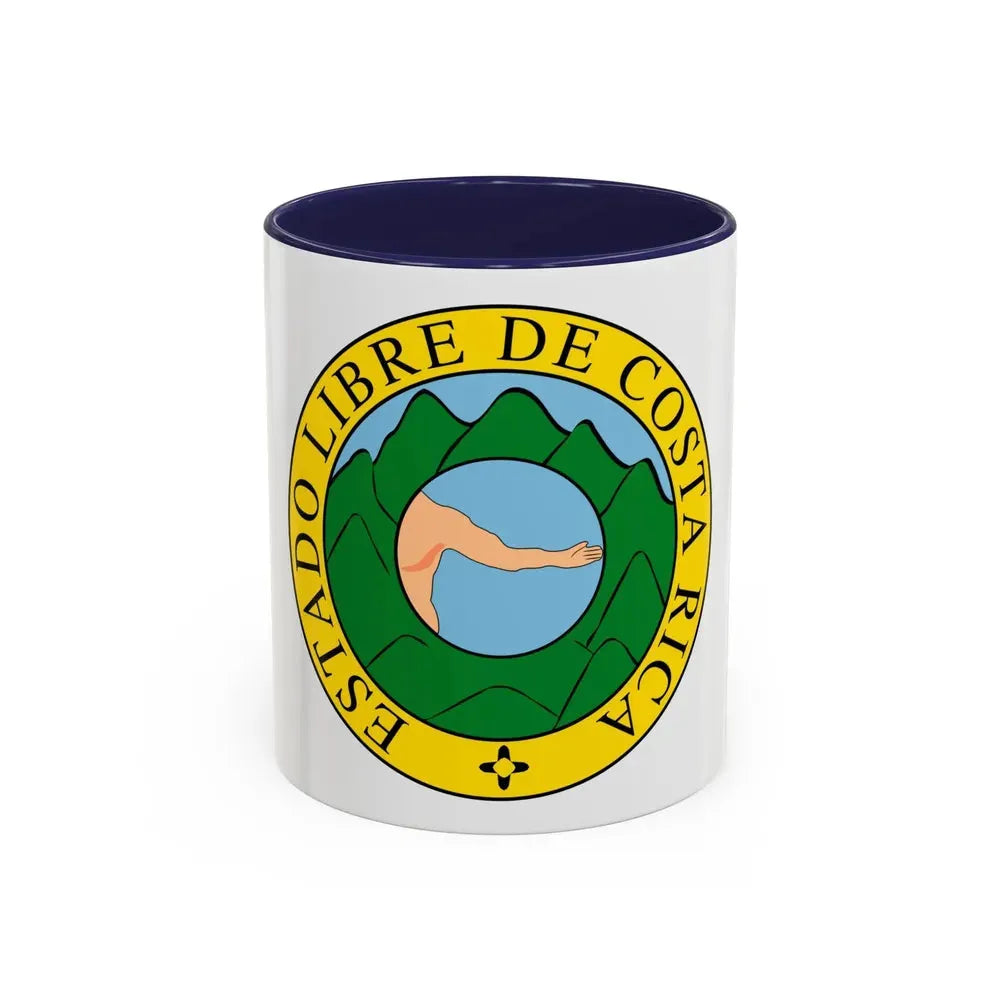 Coat of arms of Costa Rica (1824-1840 and 1842-1848) - Accent Coffee Mug 11oz Navy - Go Mug Yourself