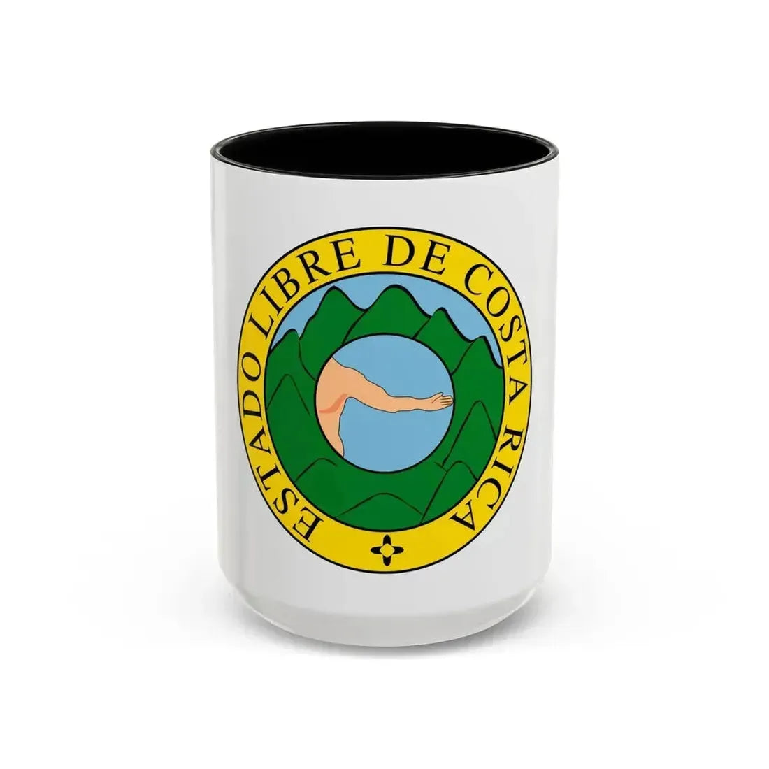 Coat of arms of Costa Rica (1824-1840 and 1842-1848) - Accent Coffee Mug 15oz Black - Go Mug Yourself