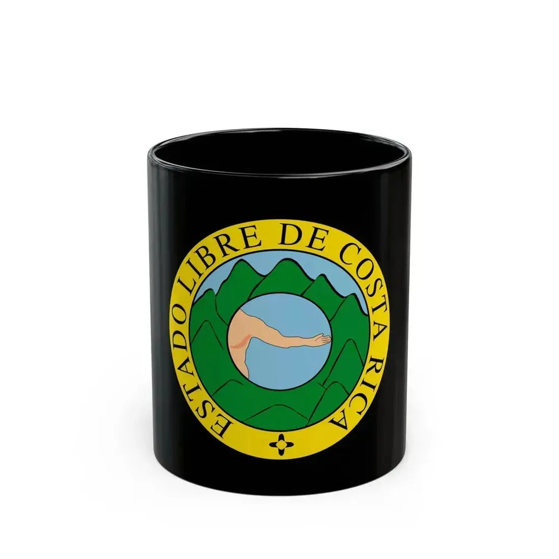 Coat of arms of Costa Rica (1824-1840 and 1842-1848) - Black Coffee Mug 11oz - Go Mug Yourself