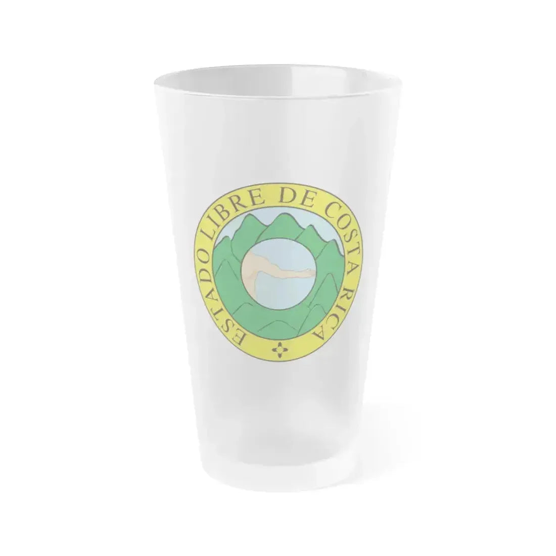 Coat of arms of Costa Rica (1824-1840 and 1842-1848) - Frosted Pint Glass 16oz 16oz Frosted - Go Mug Yourself