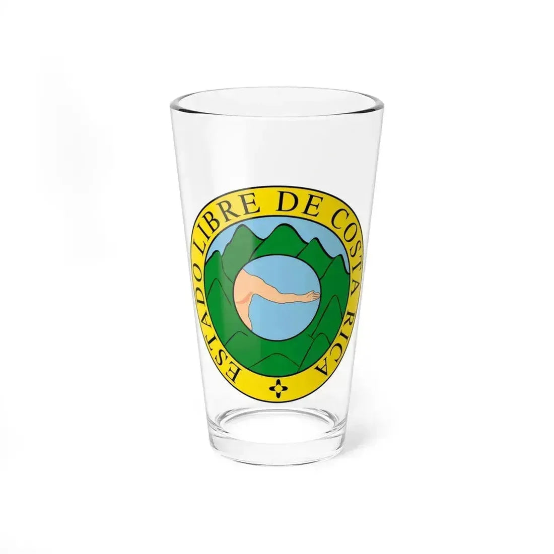 Coat of arms of Costa Rica (1824-1840 and 1842-1848) - Pint Glass 16oz 16oz - Go Mug Yourself