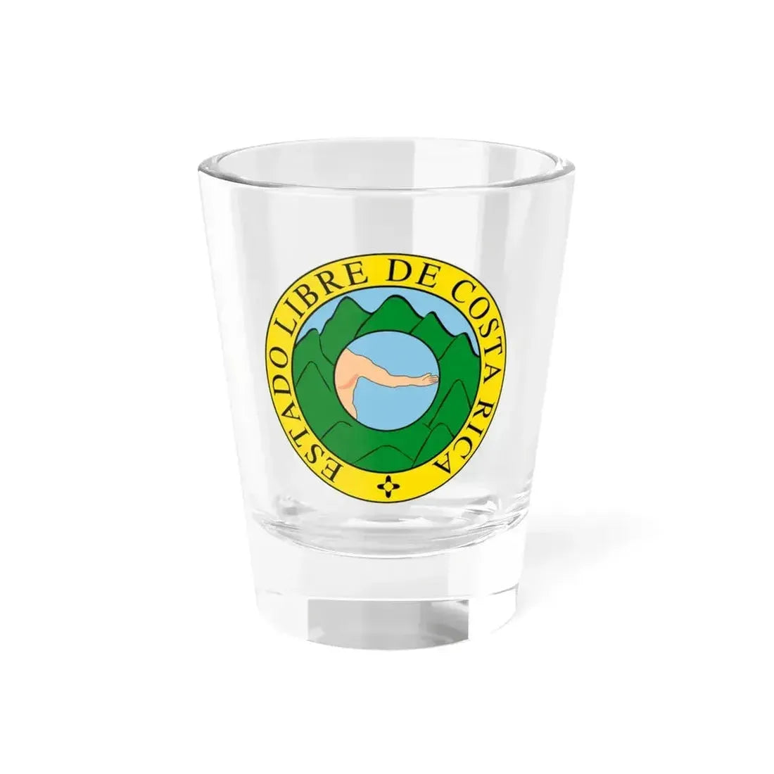 Coat of arms of Costa Rica (1824-1840 and 1842-1848) - Shot Glass 1.5oz 1.5oz - Go Mug Yourself
