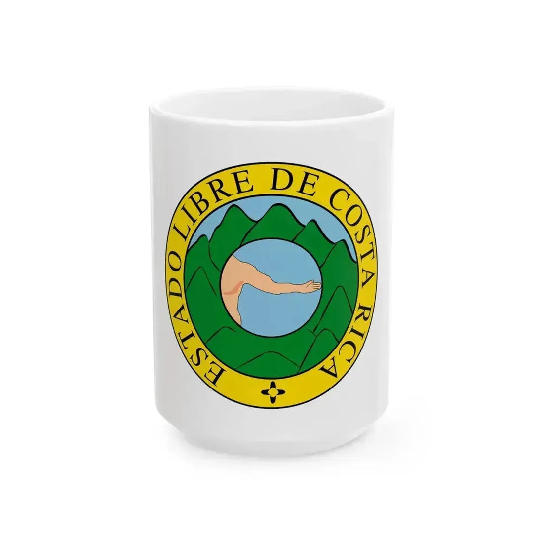 Coat of arms of Costa Rica (1824-1840 and 1842-1848) - White Coffee Mug 15oz - Go Mug Yourself