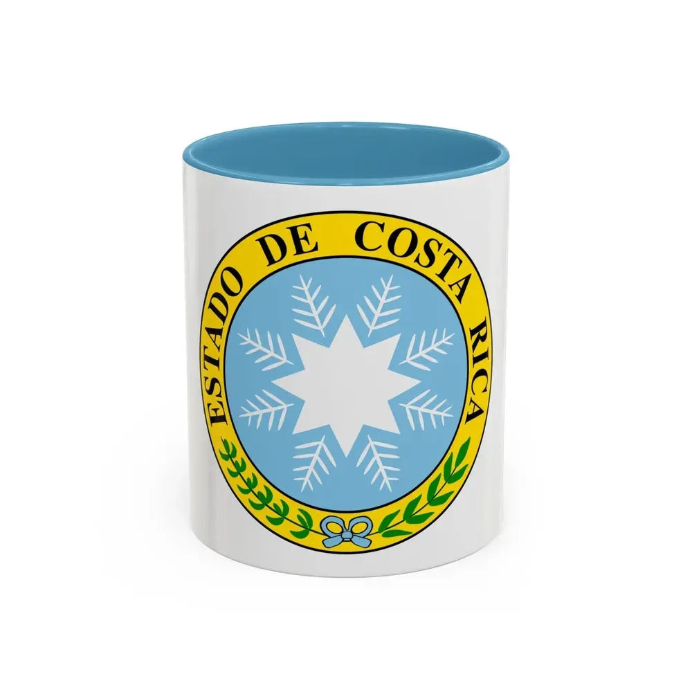 Coat of arms of Costa Rica (1840-1842) - Accent Coffee Mug 11oz Light Blue - Go Mug Yourself