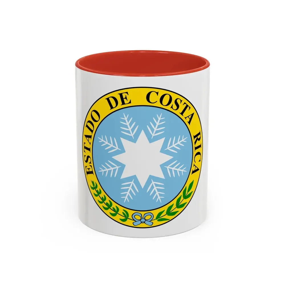 Coat of arms of Costa Rica (1840-1842) - Accent Coffee Mug 11oz Red - Go Mug Yourself