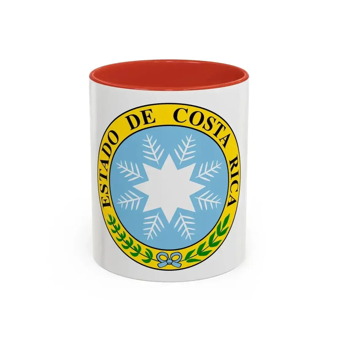 Coat of arms of Costa Rica (1840-1842) - Accent Coffee Mug 11oz Red - Go Mug Yourself