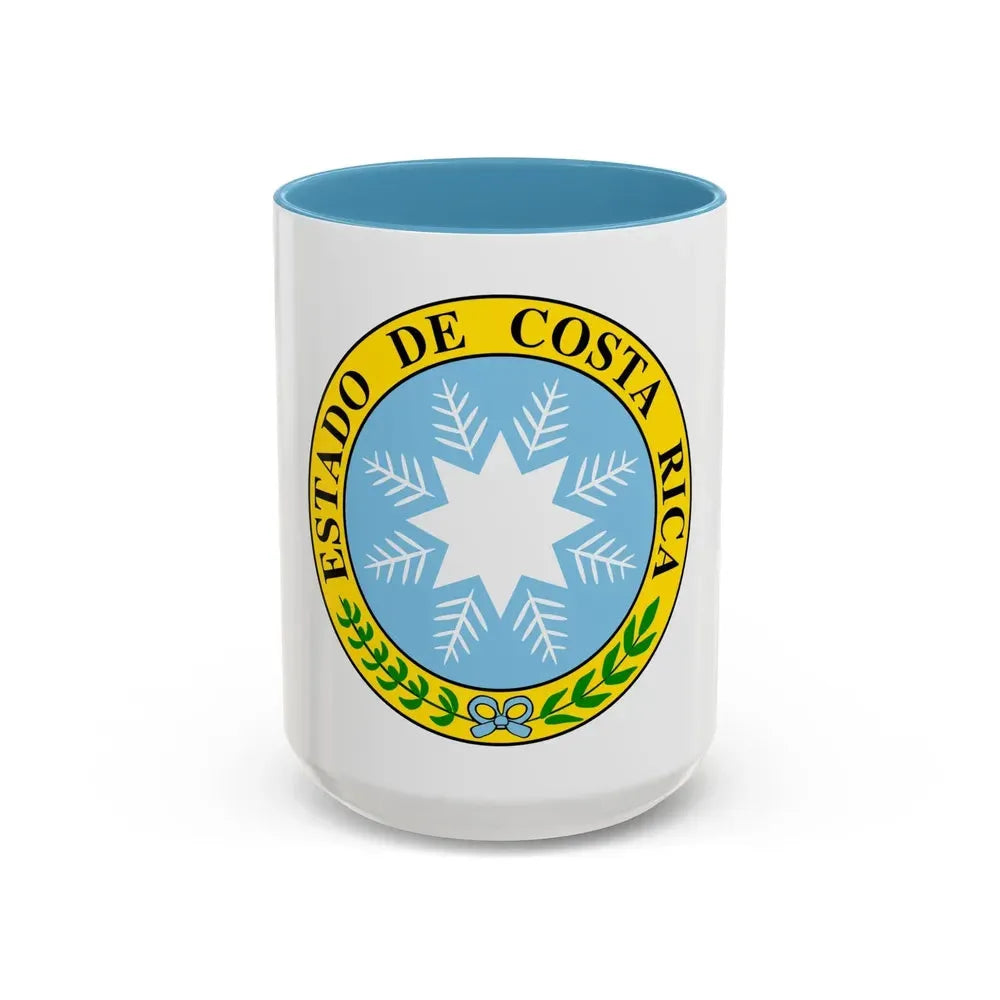 Coat of arms of Costa Rica (1840-1842) - Accent Coffee Mug 15oz Light Blue - Go Mug Yourself