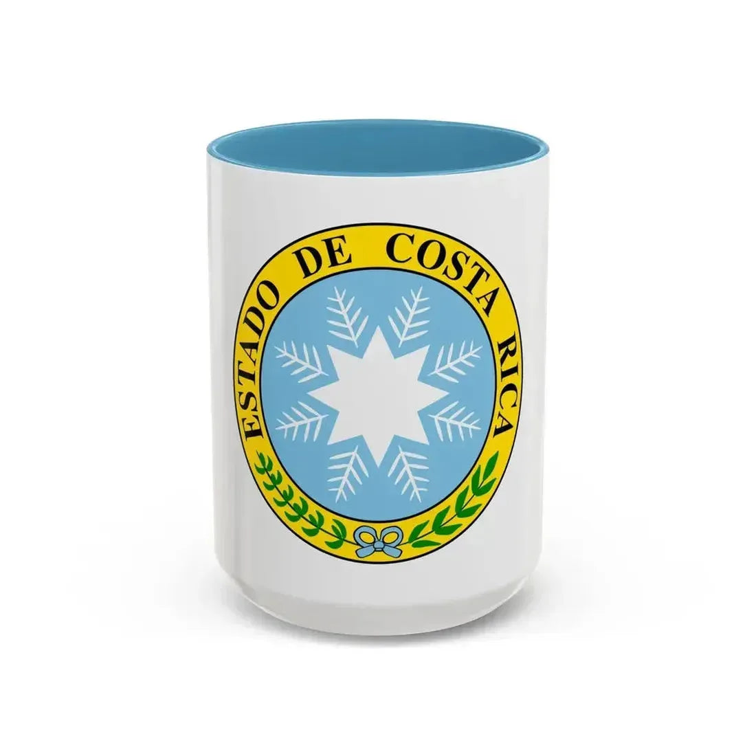 Coat of arms of Costa Rica (1840-1842) - Accent Coffee Mug 15oz Light Blue - Go Mug Yourself