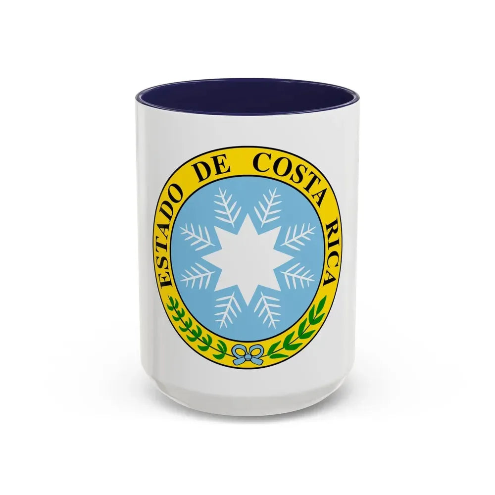 Coat of arms of Costa Rica (1840-1842) - Accent Coffee Mug 15oz Navy - Go Mug Yourself