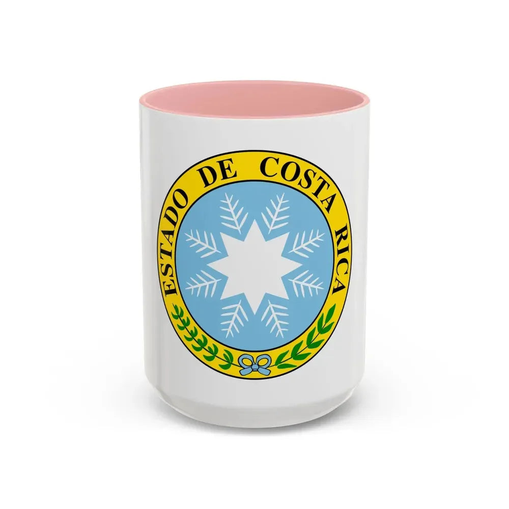 Coat of arms of Costa Rica (1840-1842) - Accent Coffee Mug 15oz Pink - Go Mug Yourself