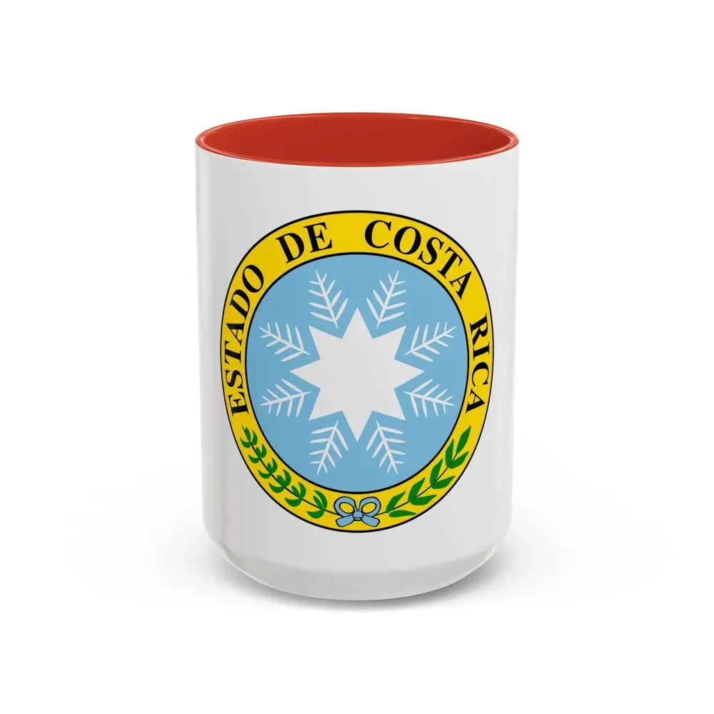 Coat of arms of Costa Rica (1840-1842) - Accent Coffee Mug 15oz Red - Go Mug Yourself