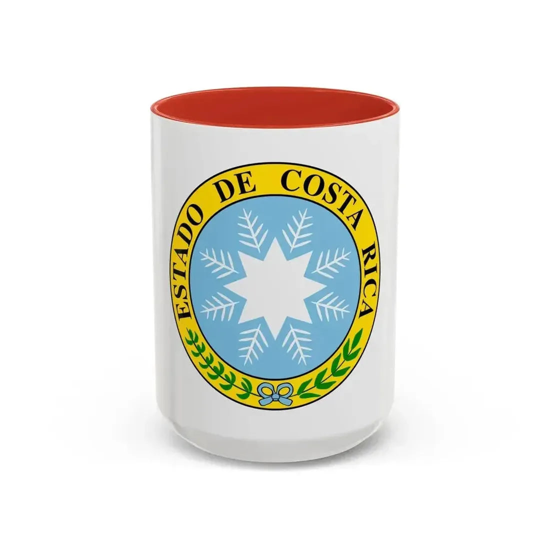 Coat of arms of Costa Rica (1840-1842) - Accent Coffee Mug 15oz Red - Go Mug Yourself