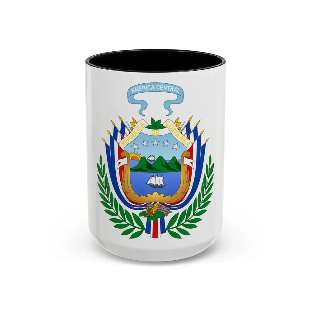Coat of arms of Costa Rica (1848-1906) - Accent Coffee Mug 15oz Black - Go Mug Yourself