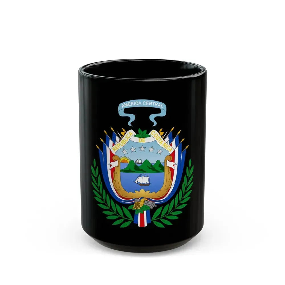 Coat of arms of Costa Rica (1848-1906) - Black Coffee Mug 15oz - Go Mug Yourself