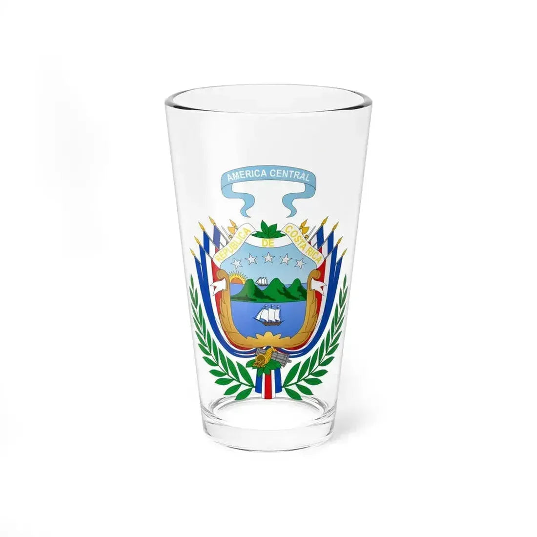 Coat of arms of Costa Rica (1848-1906) - Pint Glass 16oz 16oz - Go Mug Yourself
