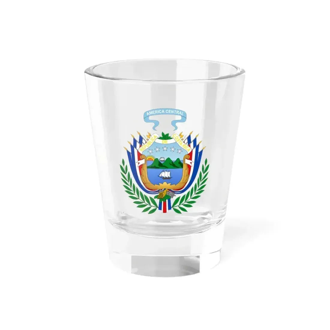 Coat of arms of Costa Rica (1848-1906) - Shot Glass 1.5oz 1.5oz - Go Mug Yourself