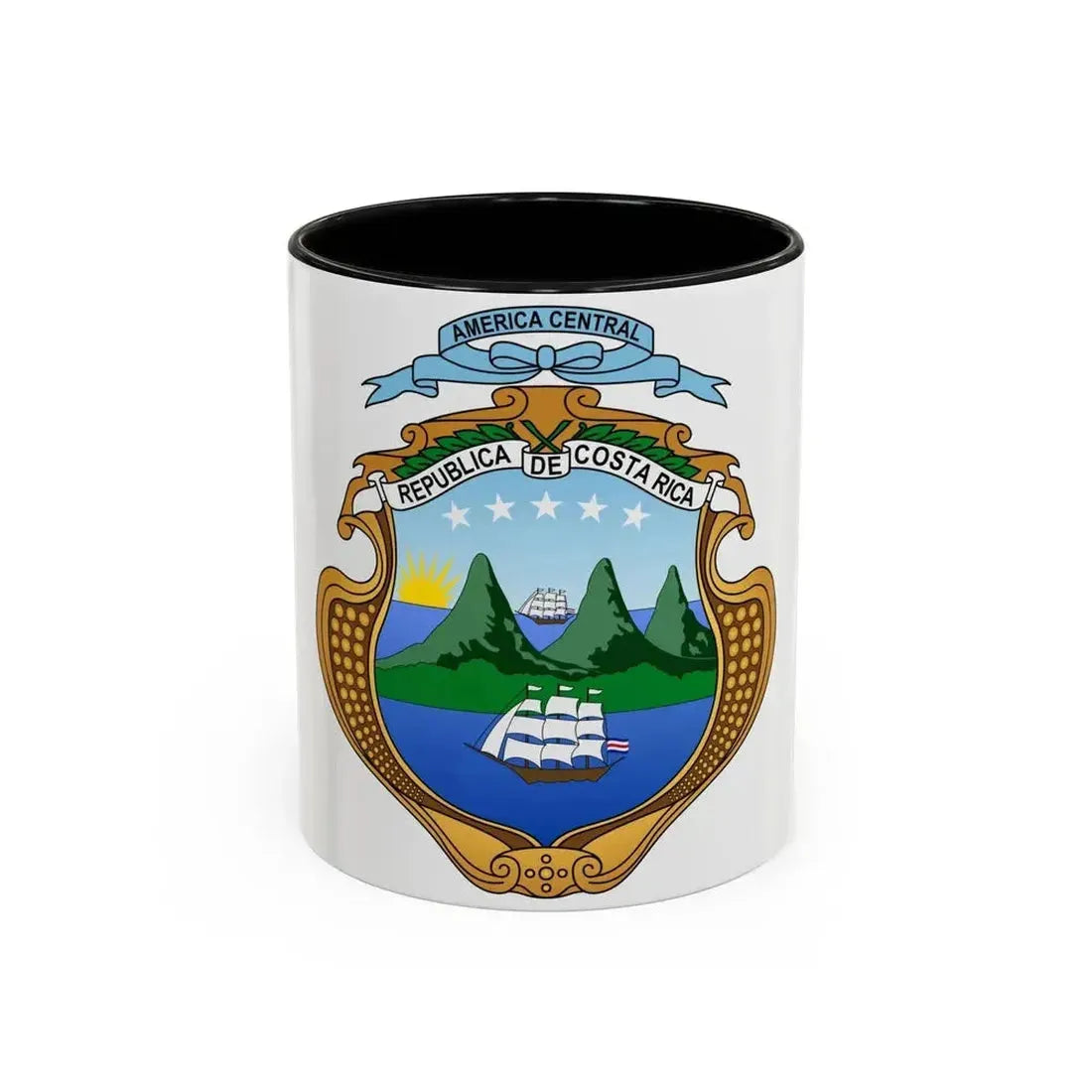 Coat of arms of Costa Rica (1906-1964) - Accent Coffee Mug 11oz Black - Go Mug Yourself