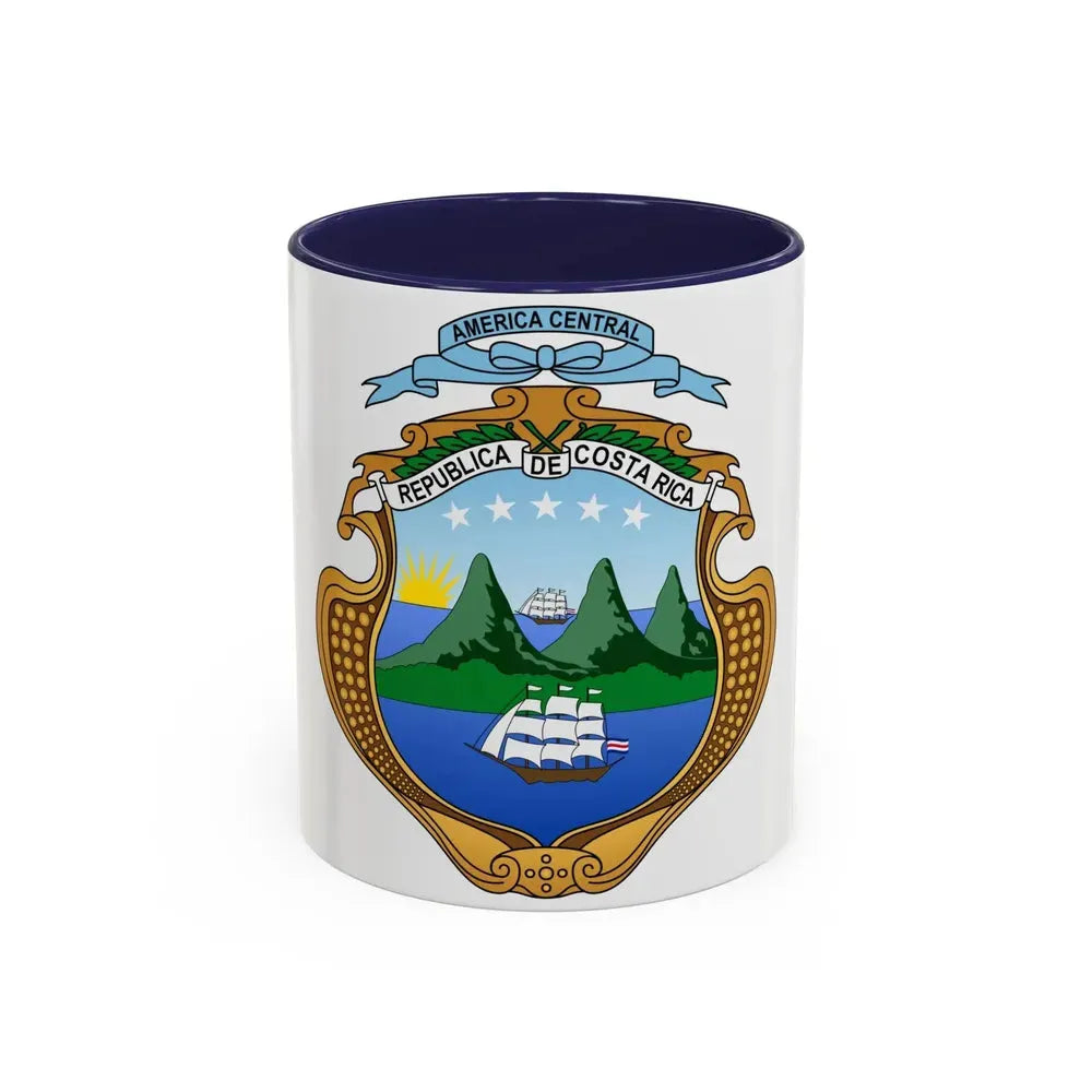 Coat of arms of Costa Rica (1906-1964) - Accent Coffee Mug 11oz Navy - Go Mug Yourself