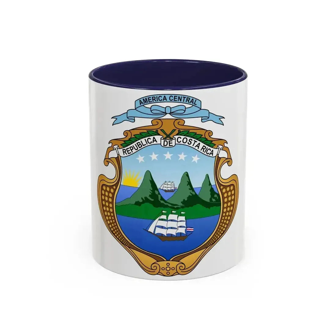 Coat of arms of Costa Rica (1906-1964) - Accent Coffee Mug 11oz Navy - Go Mug Yourself