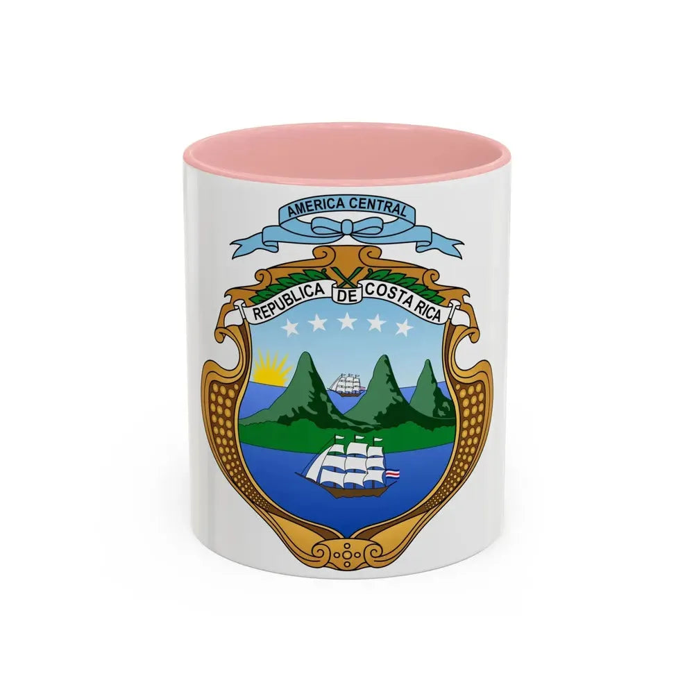 Coat of arms of Costa Rica (1906-1964) - Accent Coffee Mug 11oz Pink - Go Mug Yourself