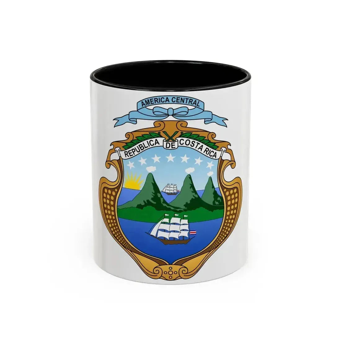 Coat of arms of Costa Rica - Accent Coffee Mug 11oz Black - Go Mug Yourself