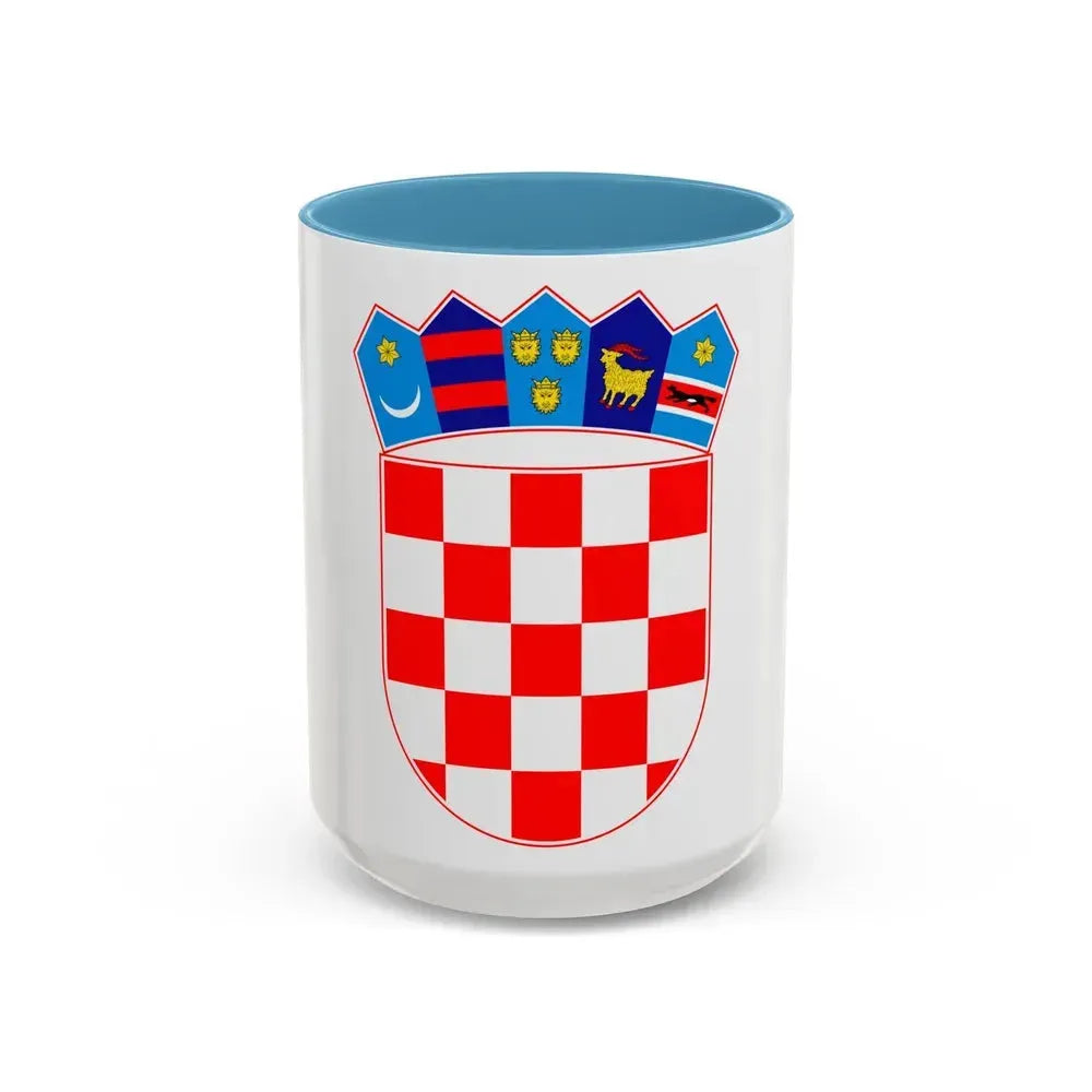 Coat of arms of Croatia - Accent Coffee Mug 15oz Light Blue - Go Mug Yourself