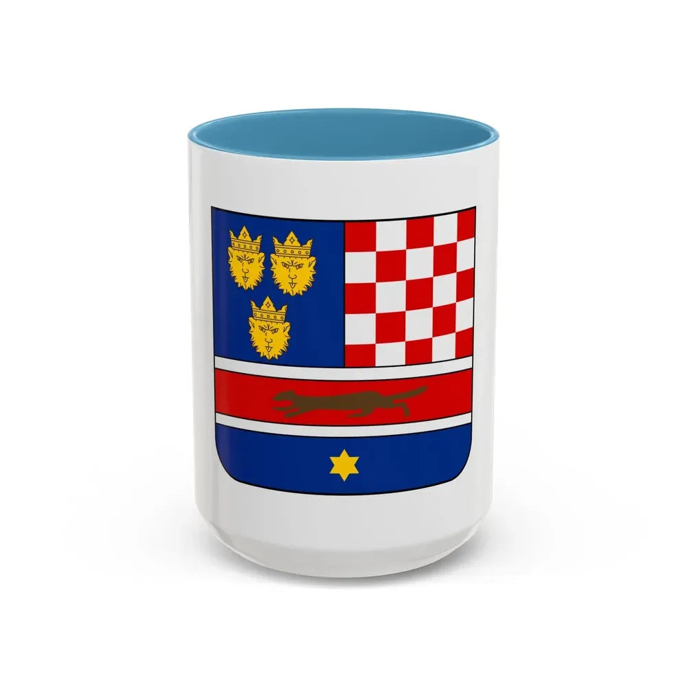 Coat of arms of Croatia (State of Slovenes, Croats and Serbs) - Accent Coffee Mug 15oz Light Blue - Go Mug Yourself