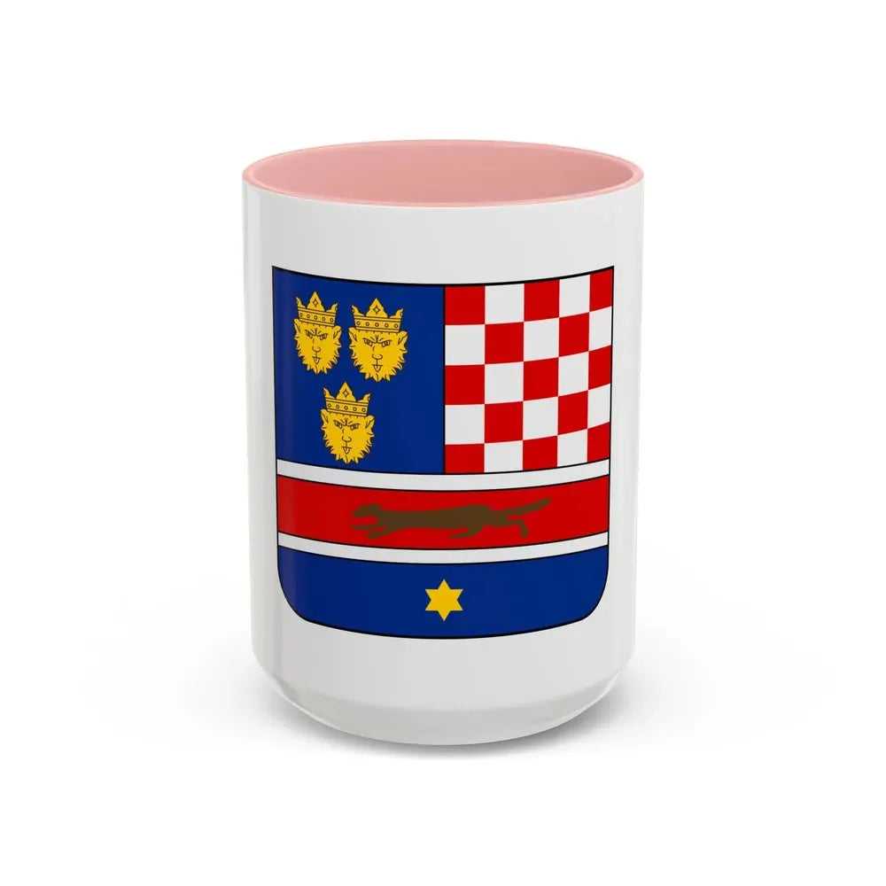 Coat of arms of Croatia (State of Slovenes, Croats and Serbs) - Accent Coffee Mug 15oz Pink - Go Mug Yourself