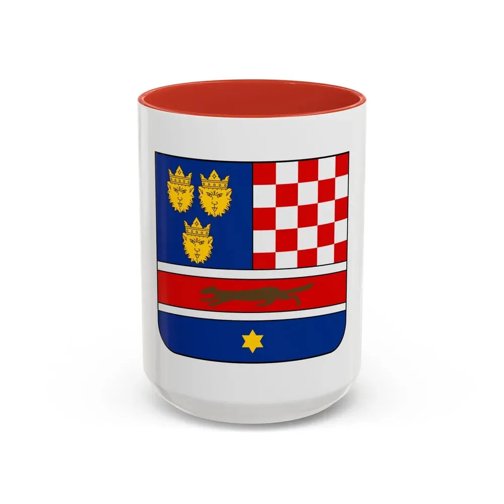 Coat of arms of Croatia (State of Slovenes, Croats and Serbs) - Accent Coffee Mug 15oz Red - Go Mug Yourself