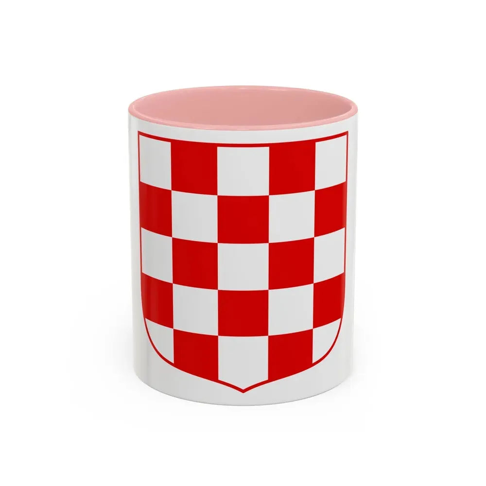 Coat of arms of Croatia (white chequy) - Accent Coffee Mug 11oz Pink - Go Mug Yourself
