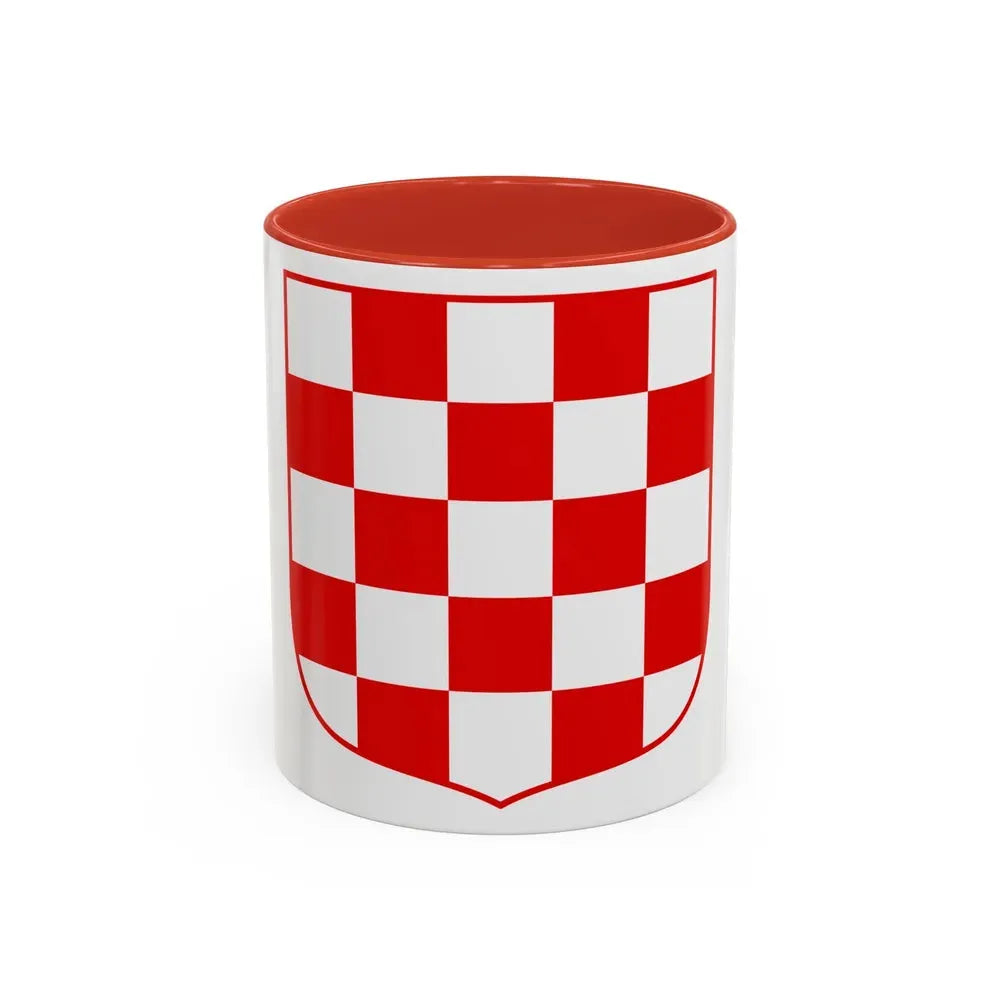 Coat of arms of Croatia (white chequy) - Accent Coffee Mug 11oz Red - Go Mug Yourself